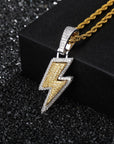 ian connor thunderbolt emoji pendant necklace chain diamond custom vvs benballer vlone