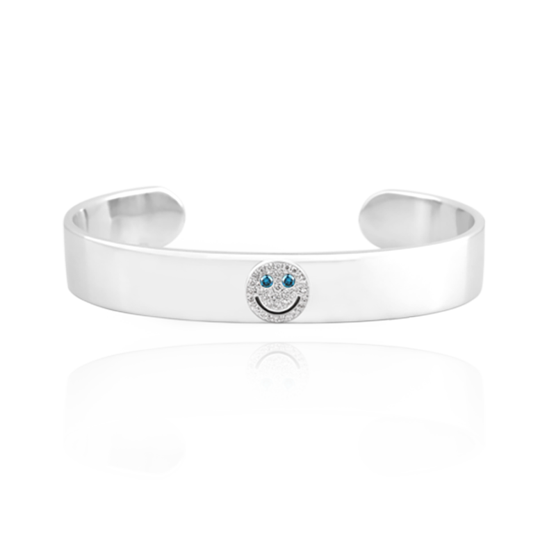 EYEFUNNY smile s wide bangle smiling face bangle bracelet smiley diamond vvs アイファニー POGGY KIM JONES VIRGIL JBALVIN