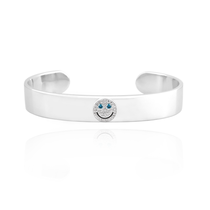EYEFUNNY smile s wide bangle smiling face bangle bracelet smiley diamond vvs アイファニー POGGY KIM JONES VIRGIL JBALVIN