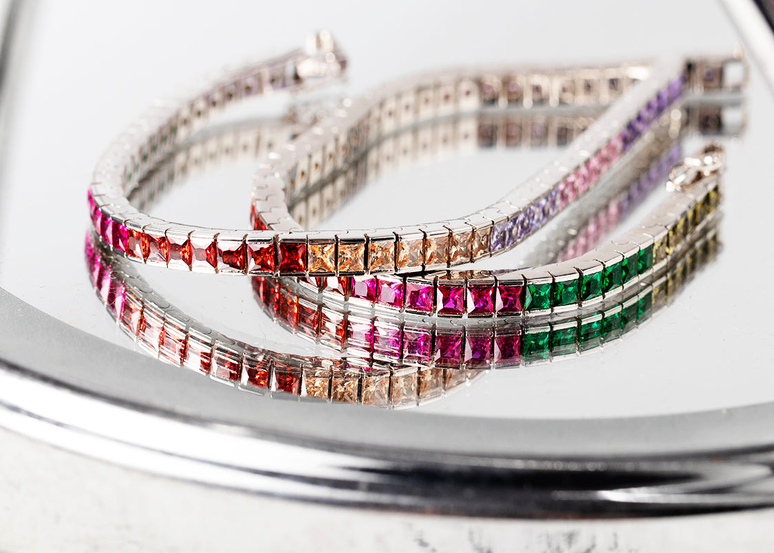 eyefunny princess eternity bracelet EYEFUNNY Ginza Boutique アイファニー 銀座ブティック tennis link Bracelets With Cut Multi-color gemstone Bracelet Silver Jewelry affordable hip hop jewelry ifandco