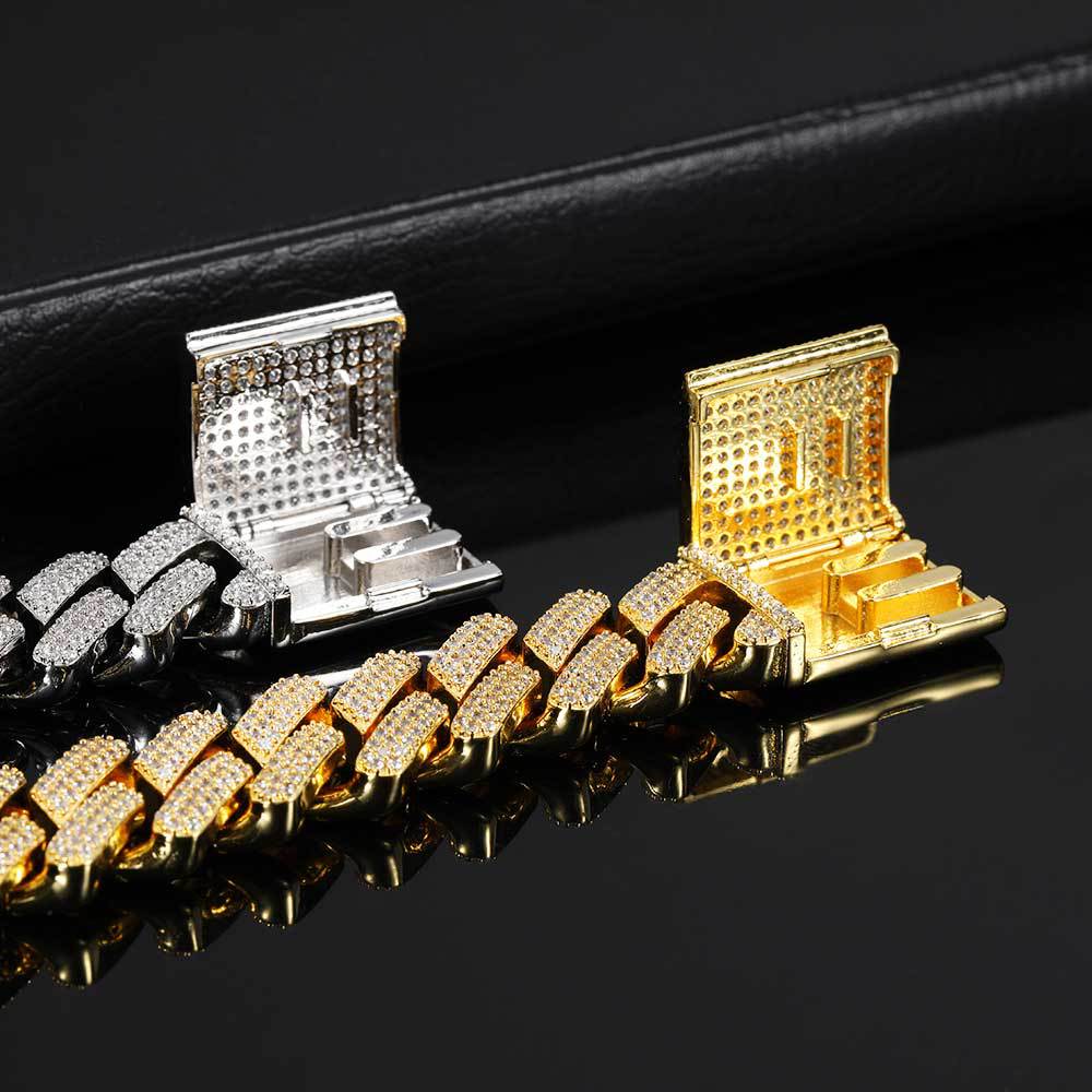 20mm curb cuban link three row highest quality gold diamond vvs ifandco icebox on lil uzi vert playvboi carti