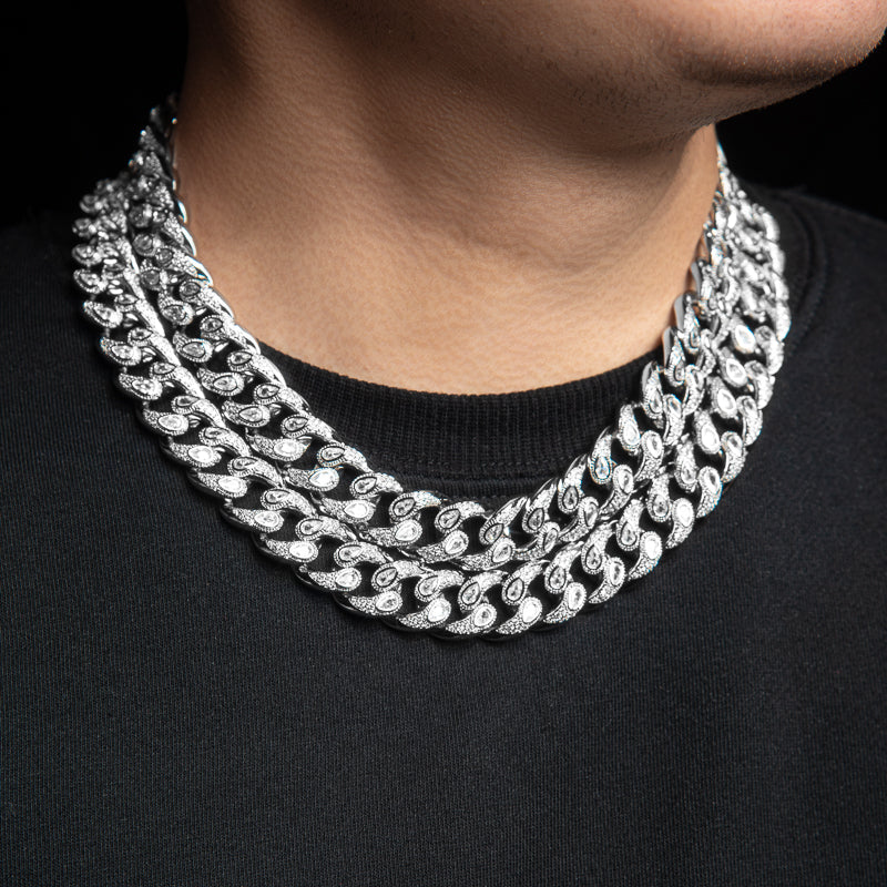 fully iced bandana cuban links diamond necklace chain blueface rapper custom jewelers Avianne
