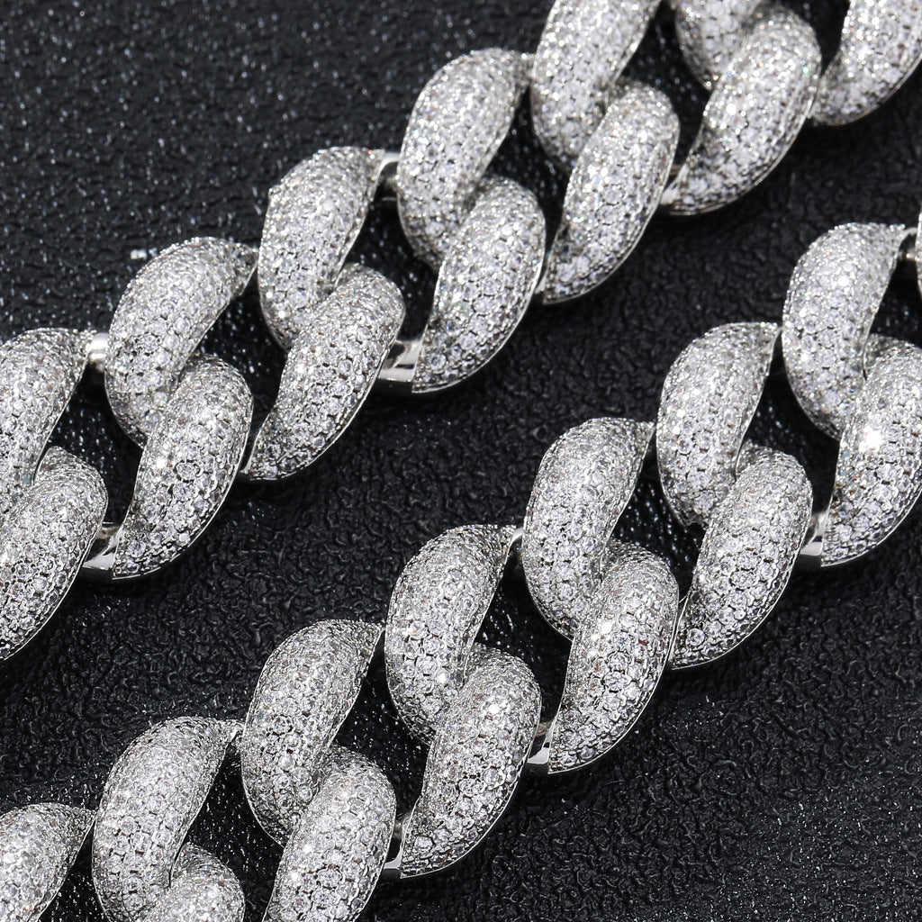 18mm rounded bubble cuban links necklace/bracelet chain 3D diamons vvs ifandco shopgld