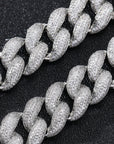 18mm rounded bubble cuban links necklace/bracelet chain 3D diamons vvs ifandco shopgld