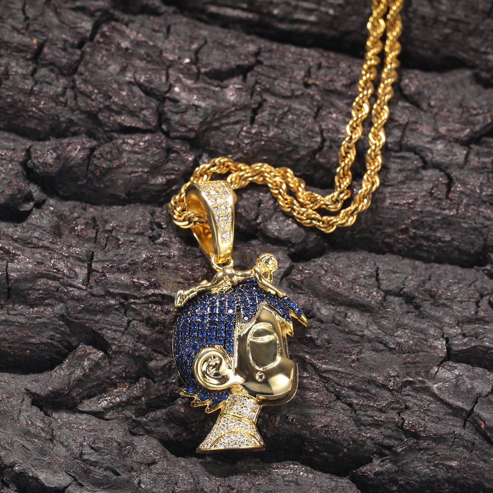 ネックレス lil uzi vert モチーフ ゴールド ブリンブリン チェーン Lil Uzi Vert vs. the World pendant necklace - White Gold