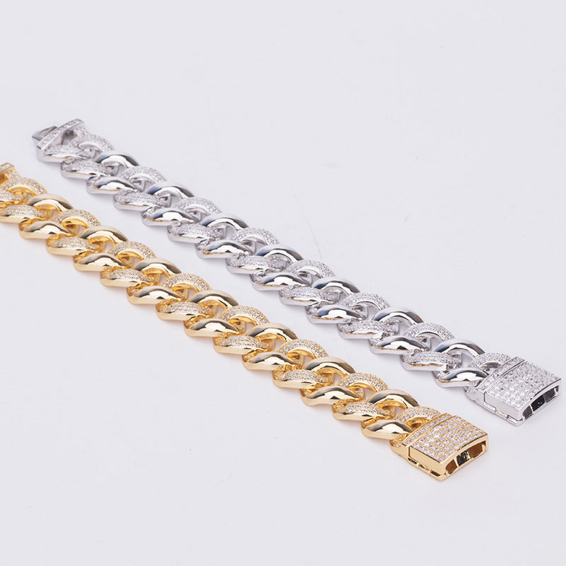 19MM Miami cuban link chain bracelet as seen on LIL UZI VERT special clasp gold vvs diamond