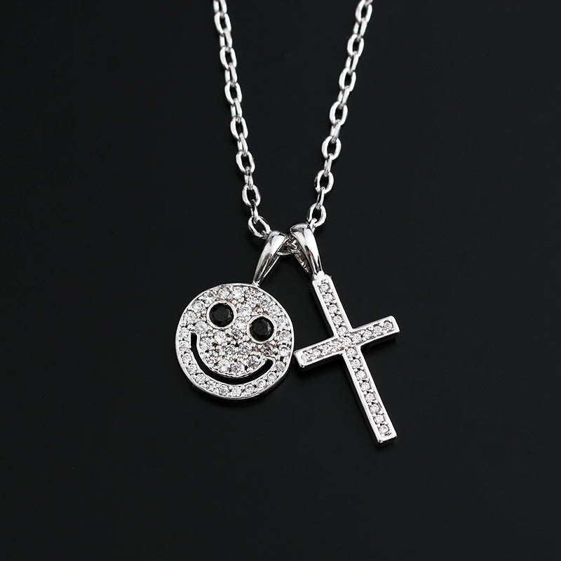 EYEFUNNY smiling face pendant necklace chain diamond vvs アイファニー POGGY KIM JONES VIRGIL JBALVIN