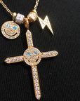 EYEFUNNY smiling face pendant necklace chain diamond vvs アイファニー POGGY KIM JONES VIRGIL JBALVIN