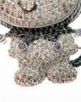 ifandco Iced Out Kuromi diamond pendant necklace with free matching chain included.