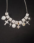 Fully iced thunderbolt pendant necklace chain diamond ifandco nano eyefunny