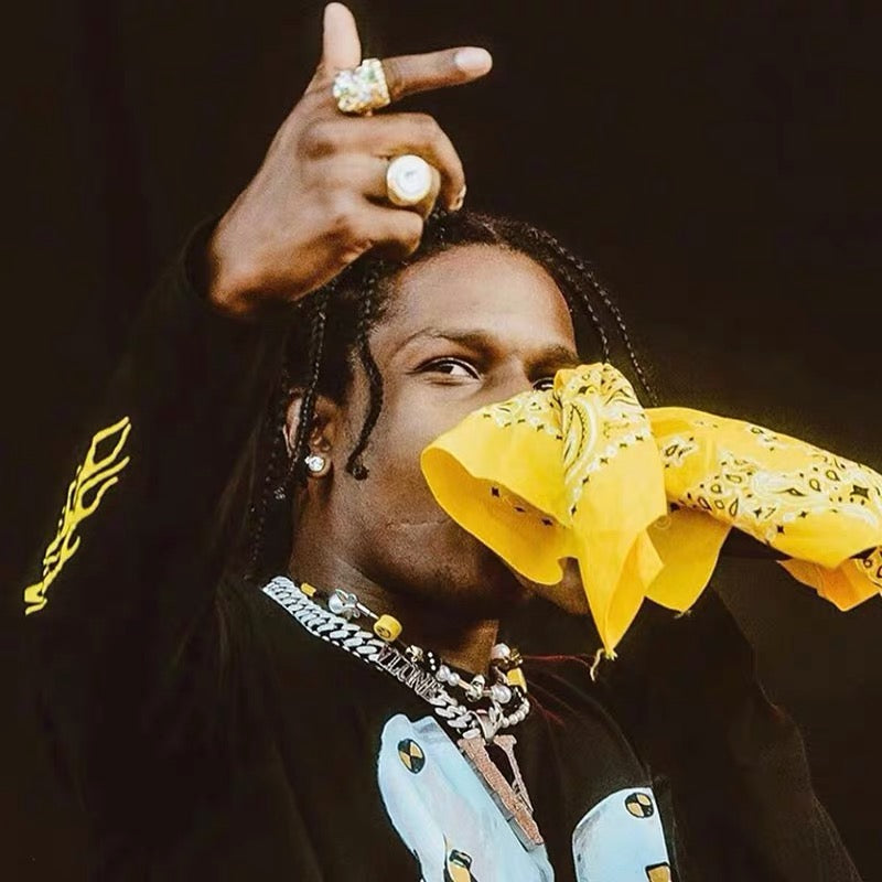 Asap Rocky pearl necklace with beads vlone playboi carti jeweler diamond gold