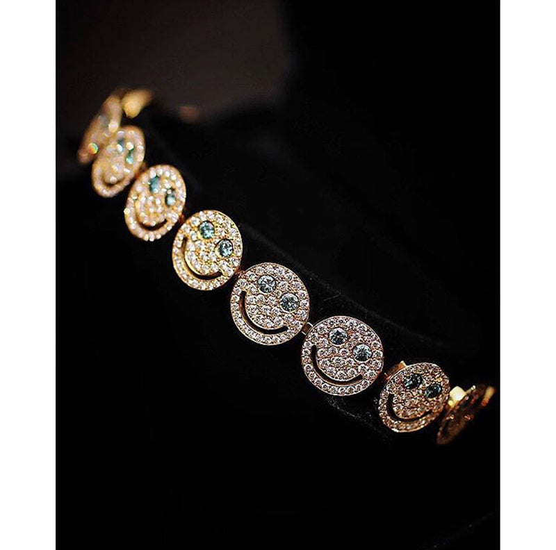 EYEFUNNY smiling face bangle bracelet smiley diamond vvs アイファニー POGGY KIM JONES VIRGIL JBALVIN