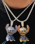 iced out Stitch diamond  pendant necklace ifandco