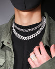 14mm rounded bubble cuban links necklace/bracelet chain 3D diamons vvs ifandco shopgld