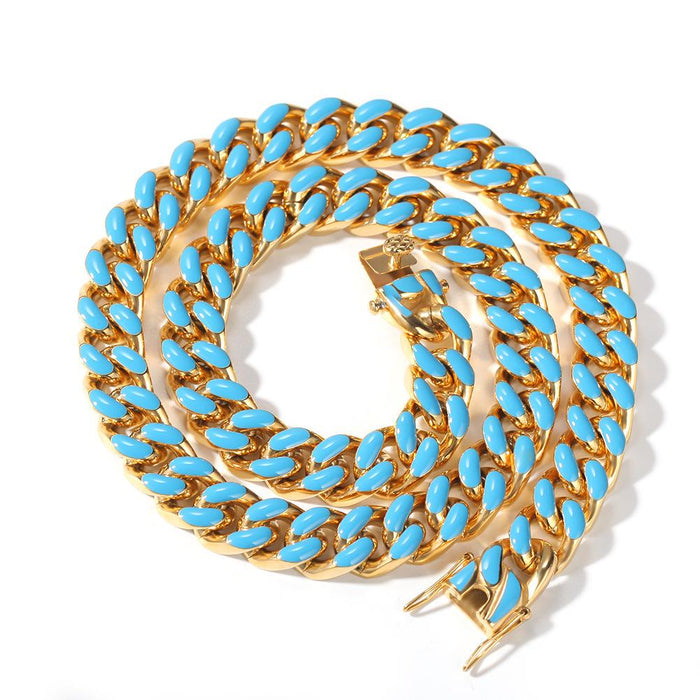 louis vuitton virgil off white inspired alike enamel cuban link necklace chain