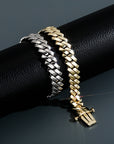 solid special clasp 18mm curb cuban link chain necklace bracelet yellow gold white gold solid silver 925 sterling vermeil