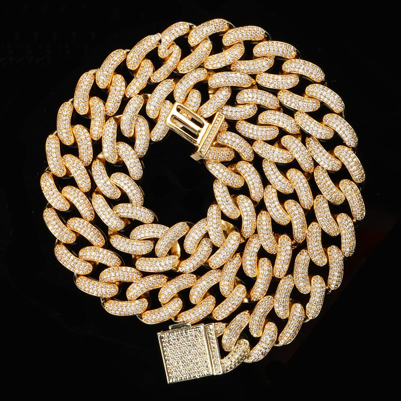 14mm cuban link fully iced micro pave diamond travis scott playboi carti asap rocky ian connor vlone vvs