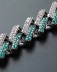 two tone curb cuban link bracelet blueface diamond gold buy travis scott