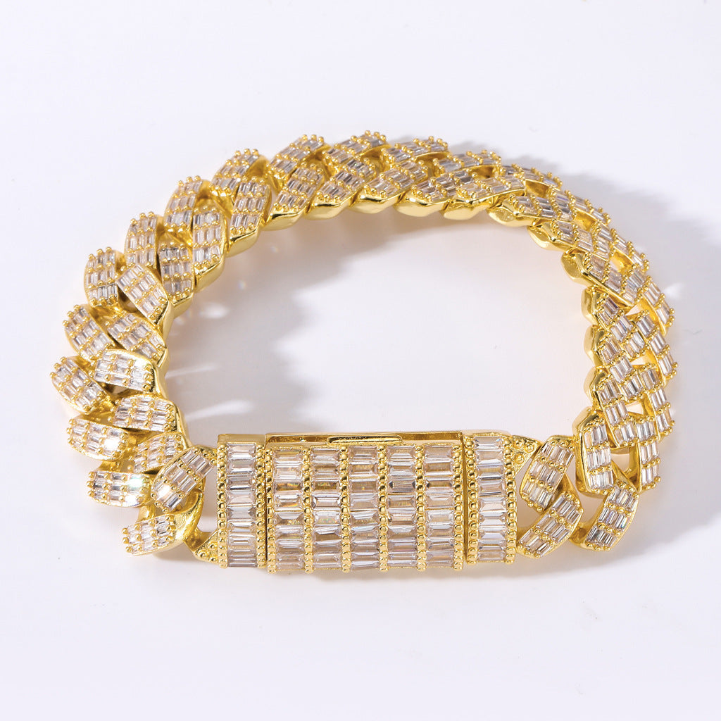 17mm fully iced baguette diamond cuban link necklace chain White Gold yellow gold asap rocky playboi carti lil uzi vert hip hop jewelry custom made