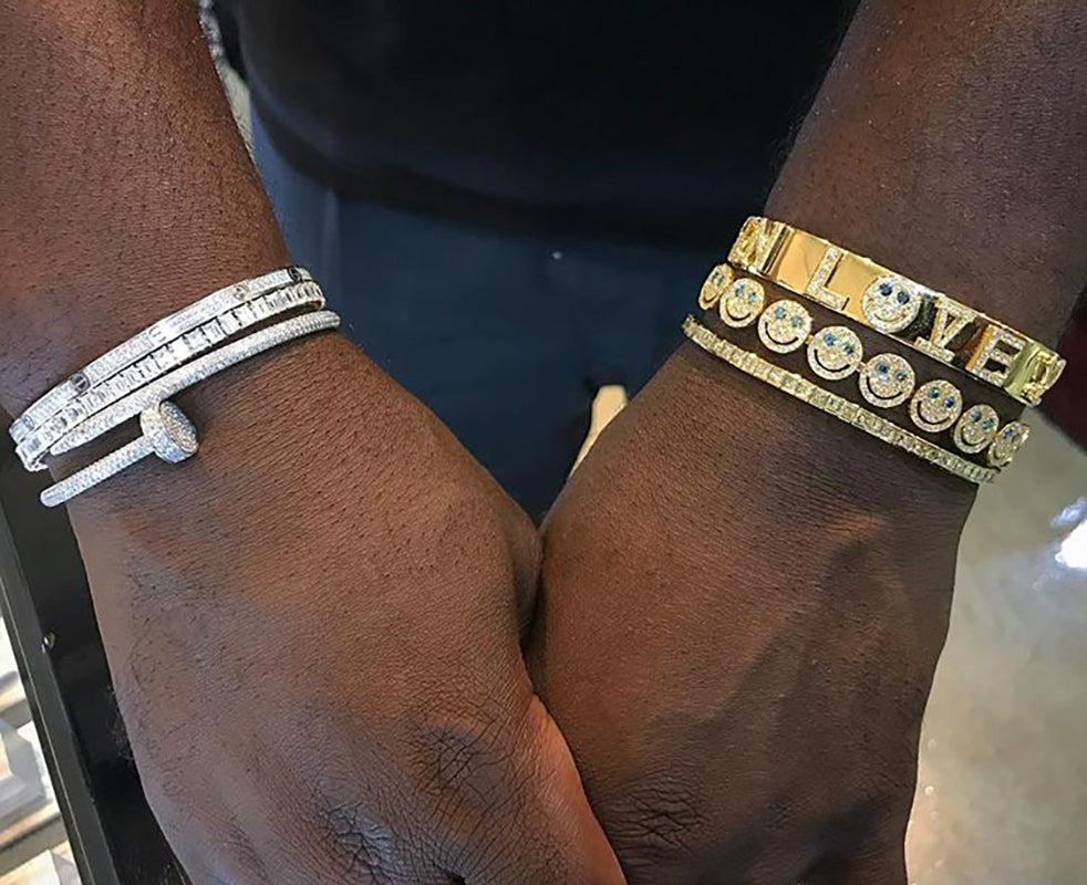 EYEFUNNY smiling face bangle bracelet smiley diamond vvs アイファニー POGGY KIM JONES VIRGIL JBALVIN