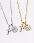 eyefunny smiling face thunder pendant necklace chain diamond jbalvin kim jones clot virgil offwhite