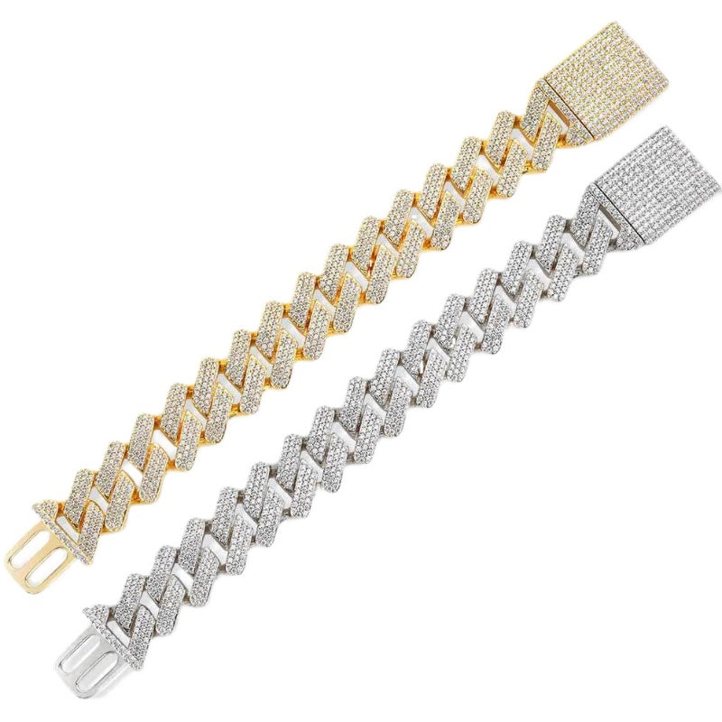 20mm curb cuban link three row highest quality gold diamond vvs ifandco icebox on lil uzi vert playvboi carti