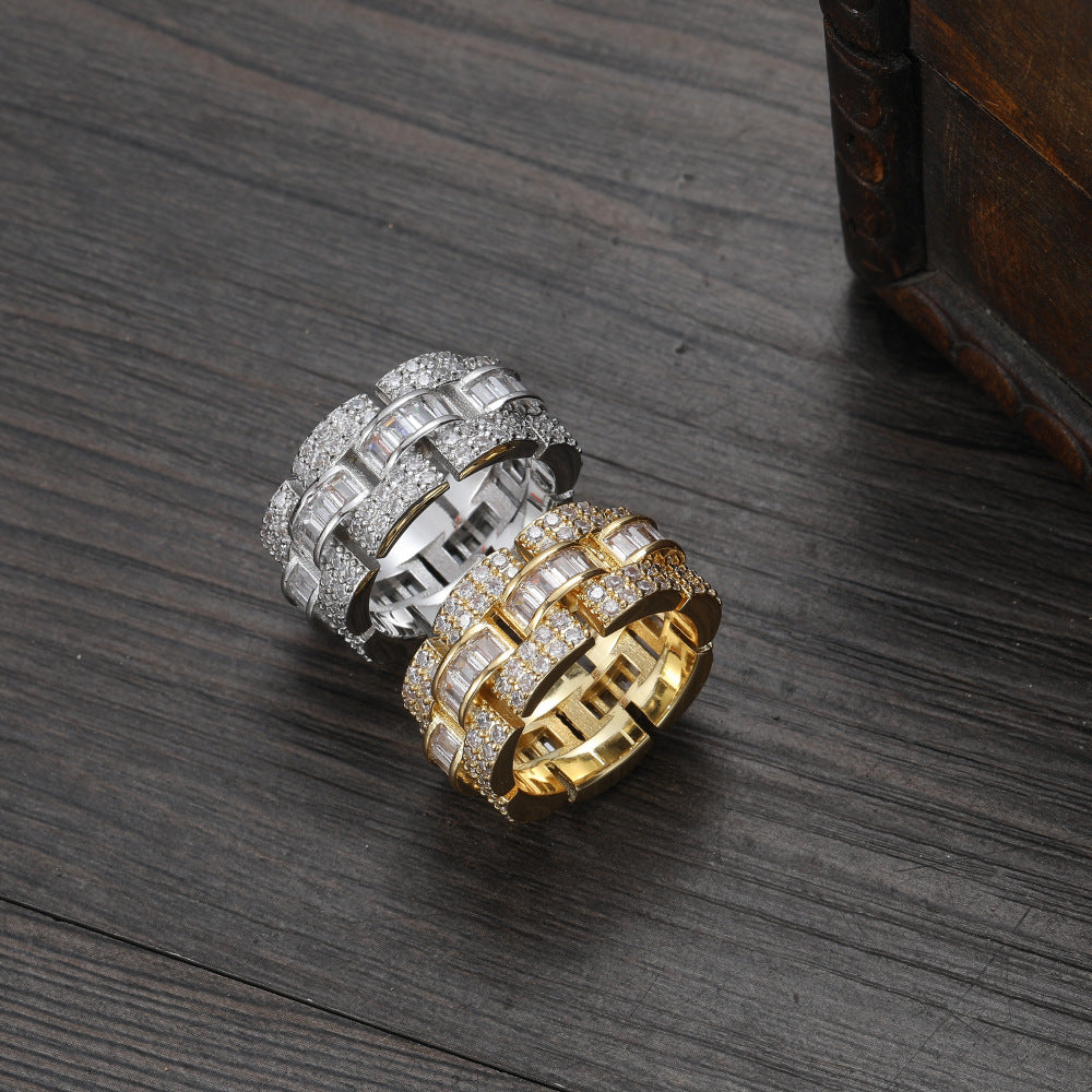 Diamond Presidential Baguette Tapered Men's Ring Rolex style AP
