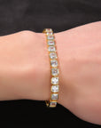 Emerald-Cut Diamond Eternity Line Tennis Bracelet in white gold travis scott