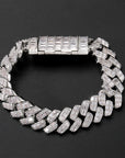 17mm fully iced baguette diamond cuban link necklace chain White Gold yellow gold asap rocky playboi carti lil uzi vert hip hop jewelry custom made