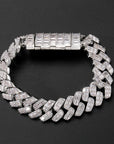 17mm fully iced baguette diamond cuban link necklace chain White Gold yellow gold asap rocky playboi carti lil uzi vert hip hop jewelry custom made