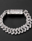 17mm fully iced baguette diamond cuban link necklace chain White Gold yellow gold asap rocky playboi carti lil uzi vert hip hop jewelry custom made