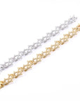 15mm Iced Barbed wire link bracelet chain shopgld gold diamond