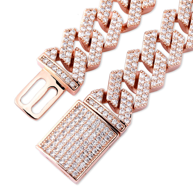 curb cuban link 14mm necklace chain fully iced custom clasp diamond ifandco