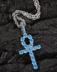 blue topaz Ankh pendant necklace chain diamond tyler the creator asap rocky playboi carti ben baller