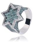 Hexagon Franklin mint star ring two tone diamond vvs ifandco on migos blueface bust down