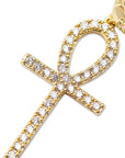 Dangling ankh hoop earrings fully iced diamond ifandco shopgld