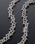 18mm Iced Barbed wire link necklace chain shopgld gold diamond