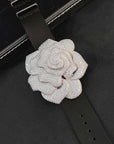 Piaget rose diamond bangle bracelet watch leather strap diamonds