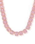 halo iced baguette travis chain rose gold pink diamond female bling diamond necklace chain bracelet cheapest asap rocky vlone