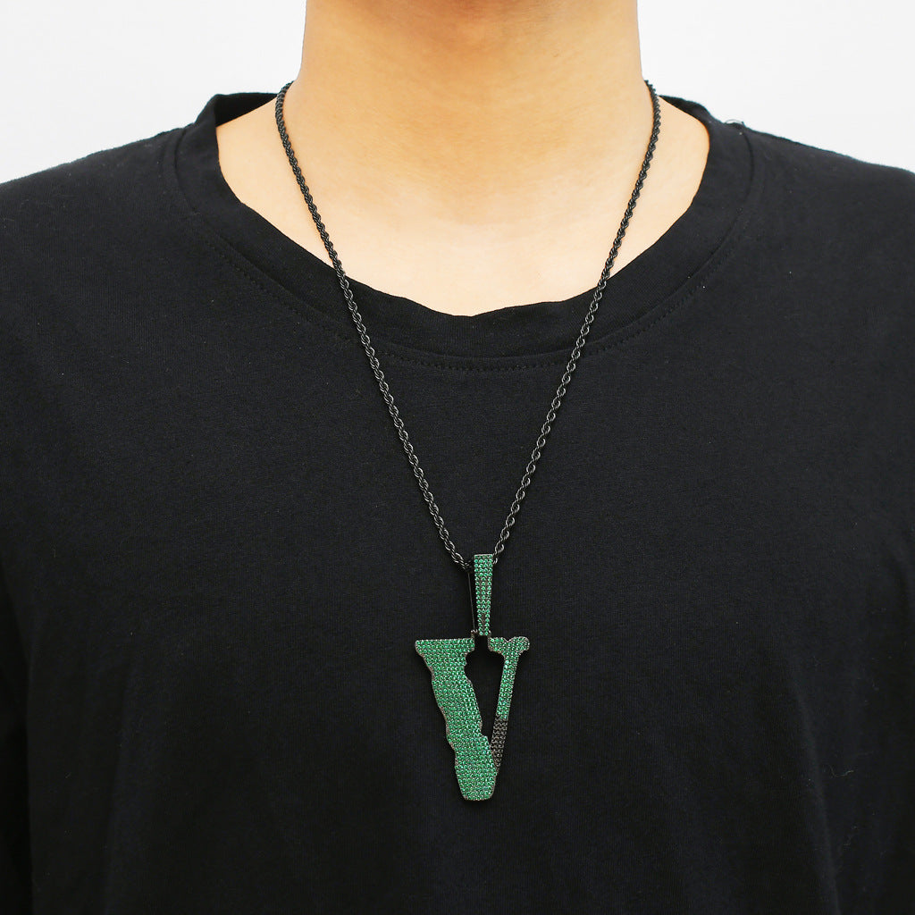 asap bari asap rocky vlone v pendant necklace chain diamond lil uzi vert playboi carti jeweler