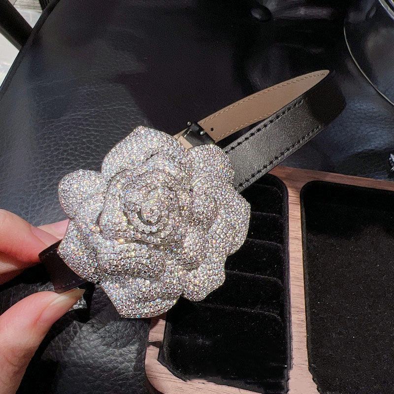 Piaget rose diamond bangle bracelet watch leather strap diamonds