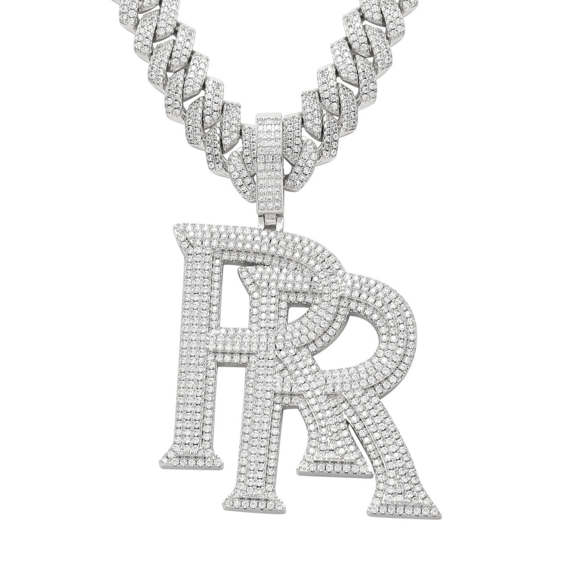 Double RR RoddyRicch diamond pendant &amp; necklace with free matching chain included shopgld ifandco