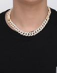 14mm rounded bubble cuban links necklace/bracelet chain 3D diamons vvs ifandco shopgld