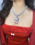 ifnandco custom hello kitty diamond pendant necklace chain iced out ben baller