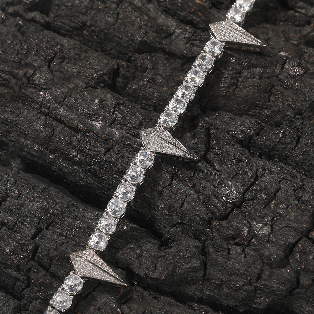 Black panther spike tennis link necklace chain short choker diamond jewelry hip hop jewelers custom diamond cosplay