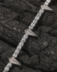 Black panther spike tennis link necklace chain short choker diamond jewelry hip hop jewelers custom diamond cosplay