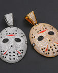 Jason mask Friday the 13th diamond fully iced pendant & necklace with free matching chain included.