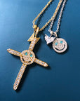 eyefunny smiling face thunder pendant necklace chain diamond jbalvin kim jones clot virgil offwhite