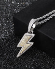 ian connor thunderbolt emoji pendant necklace chain diamond custom vvs benballer vlone
