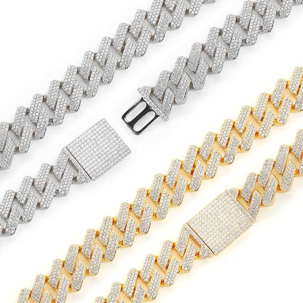20mm curb cuban link three row highest quality gold diamond vvs ifandco icebox on lil uzi vert playvboi carti